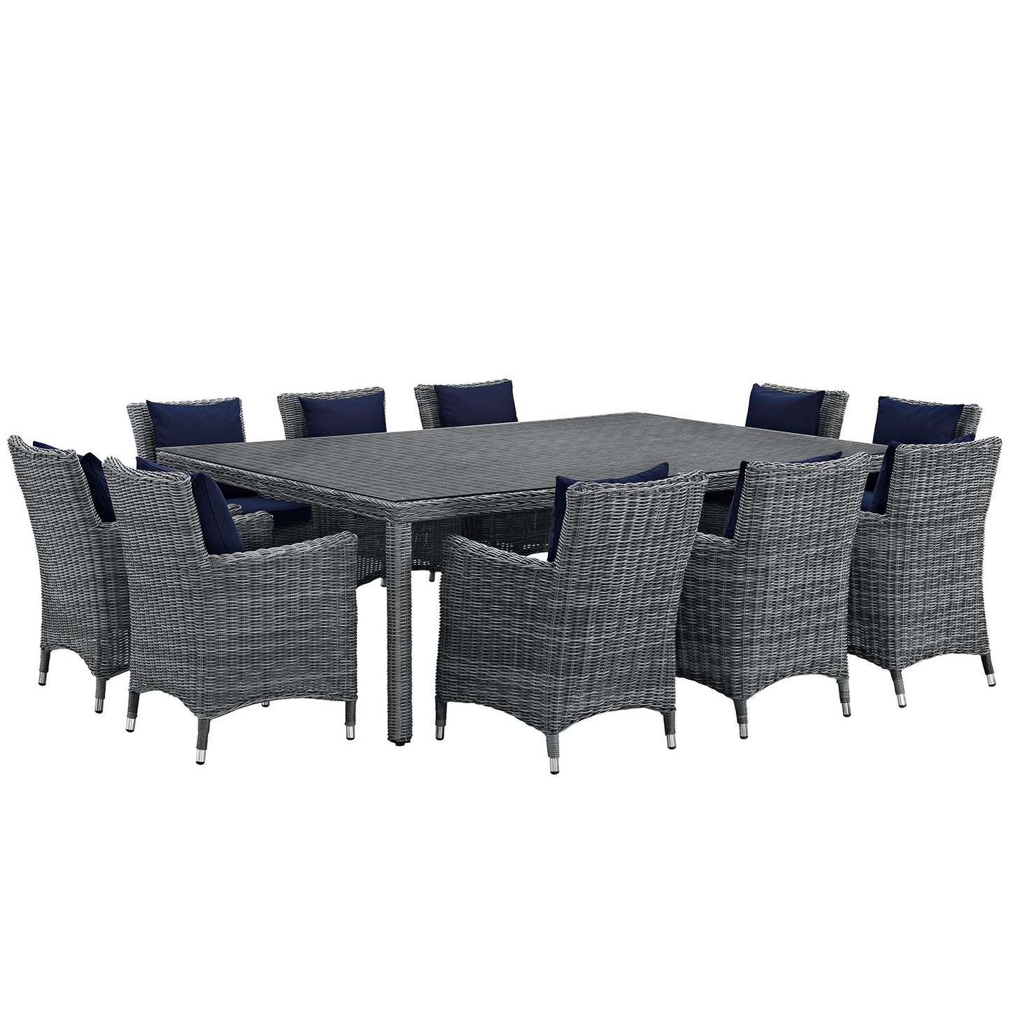 Modway Summon 11 Piece Outdoor Patio Sunbrella Dining Set - EEI-2333 - EEI-2333 | Outdoor Dining Sets | Modishstore - 14