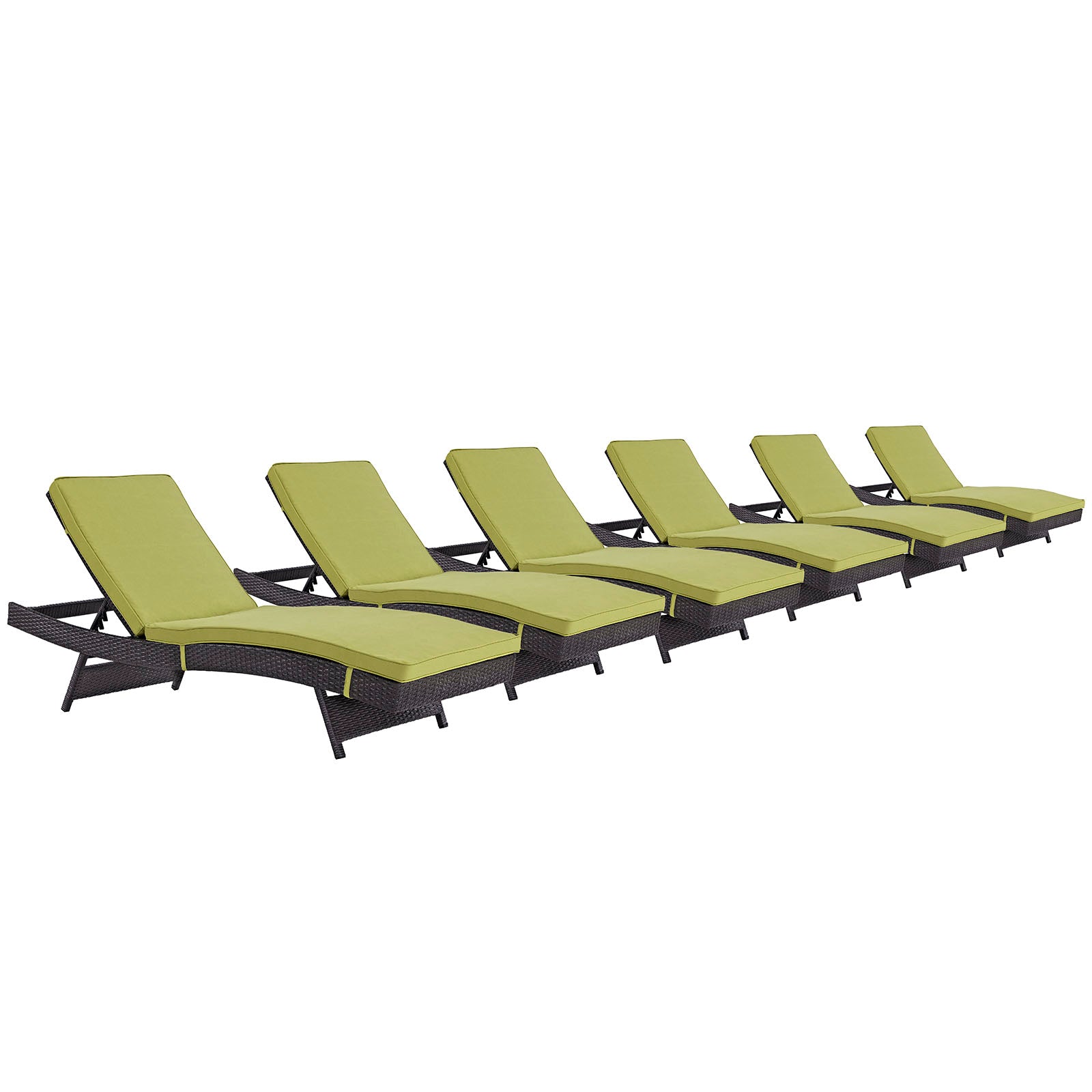Modway Convene Chaise Outdoor Patio - Set of 6 | Outdoor Recliners & Lounge Chairs | Modishstore-19