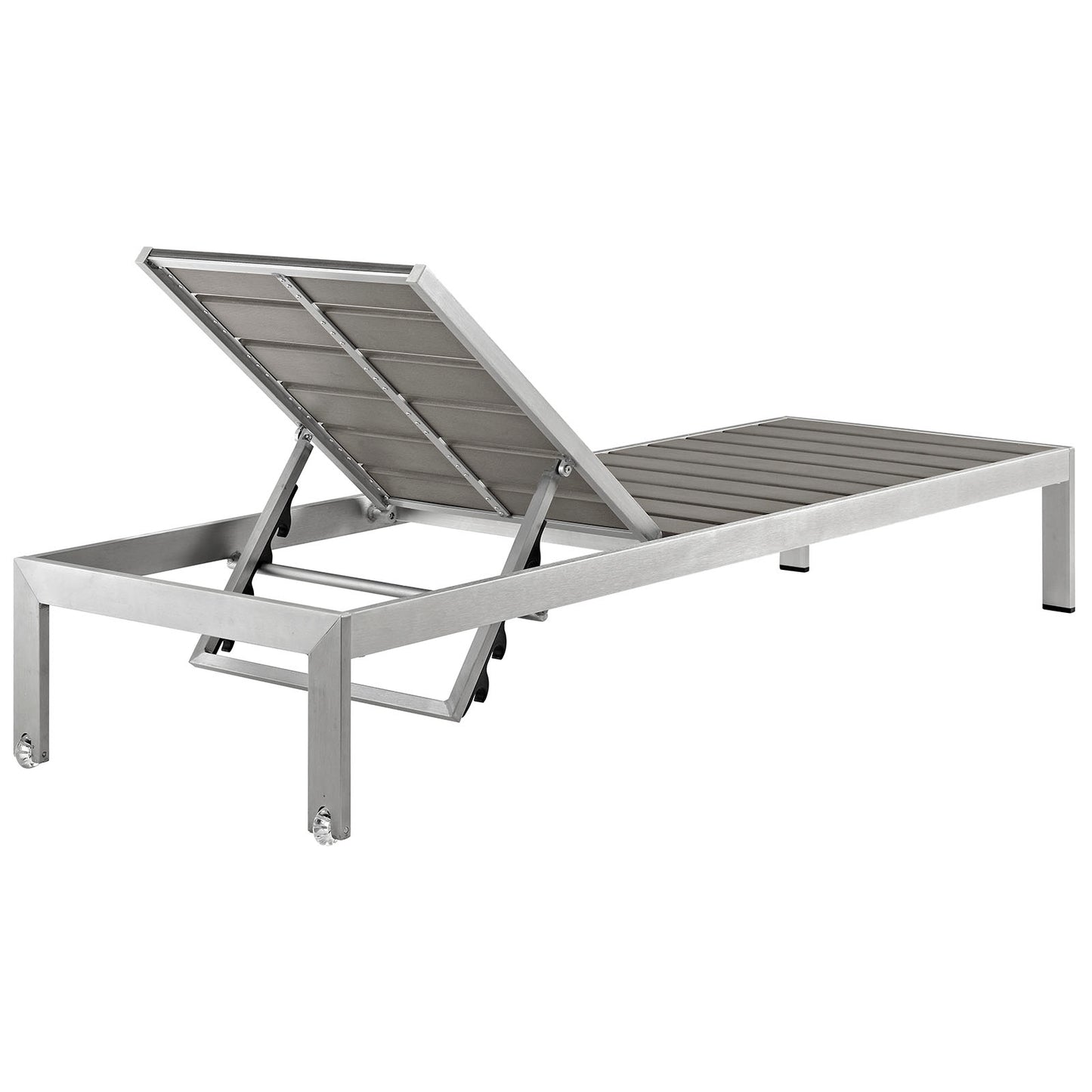 Modway EEI-2467 Shore Set of 2 Outdoor Patio Aluminum Chaise - Silver Gray | Outdoor Recliners & Lounge Chairs | Modishstore-5