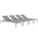 Modway Shore Set of 4 Outdoor Patio Aluminum Chaise - EEI-2473 | Outdoor Recliners & Lounge Chairs | Modishstore-16