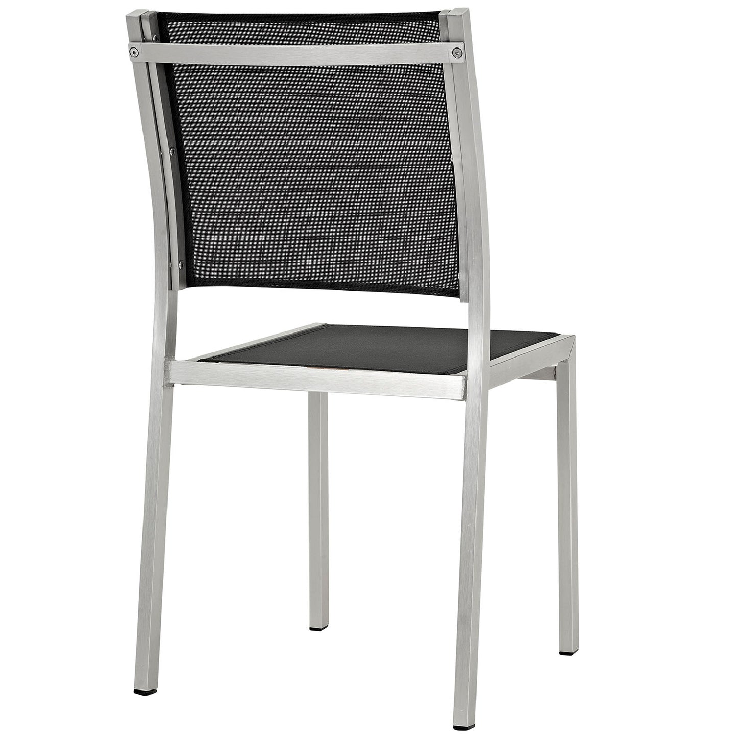 Modway EEI-2482 Shore 5 Piece Outdoor Patio Aluminum Dining Set - Silver Black - EEI-2482 | Outdoor Dining Sets | Modishstore - 7