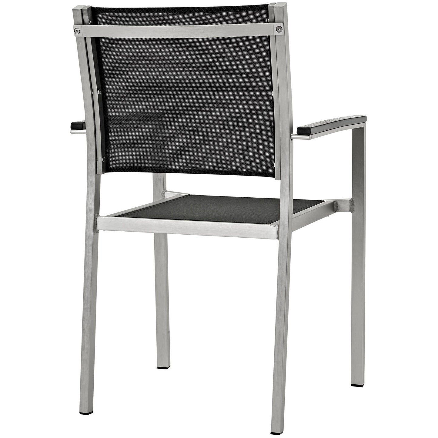 Modway EEI-2486 Shore 7 Piece Outdoor Patio Aluminum Dining Set - Silver Black - EEI-2486 | Outdoor Dining Sets | Modishstore - 7