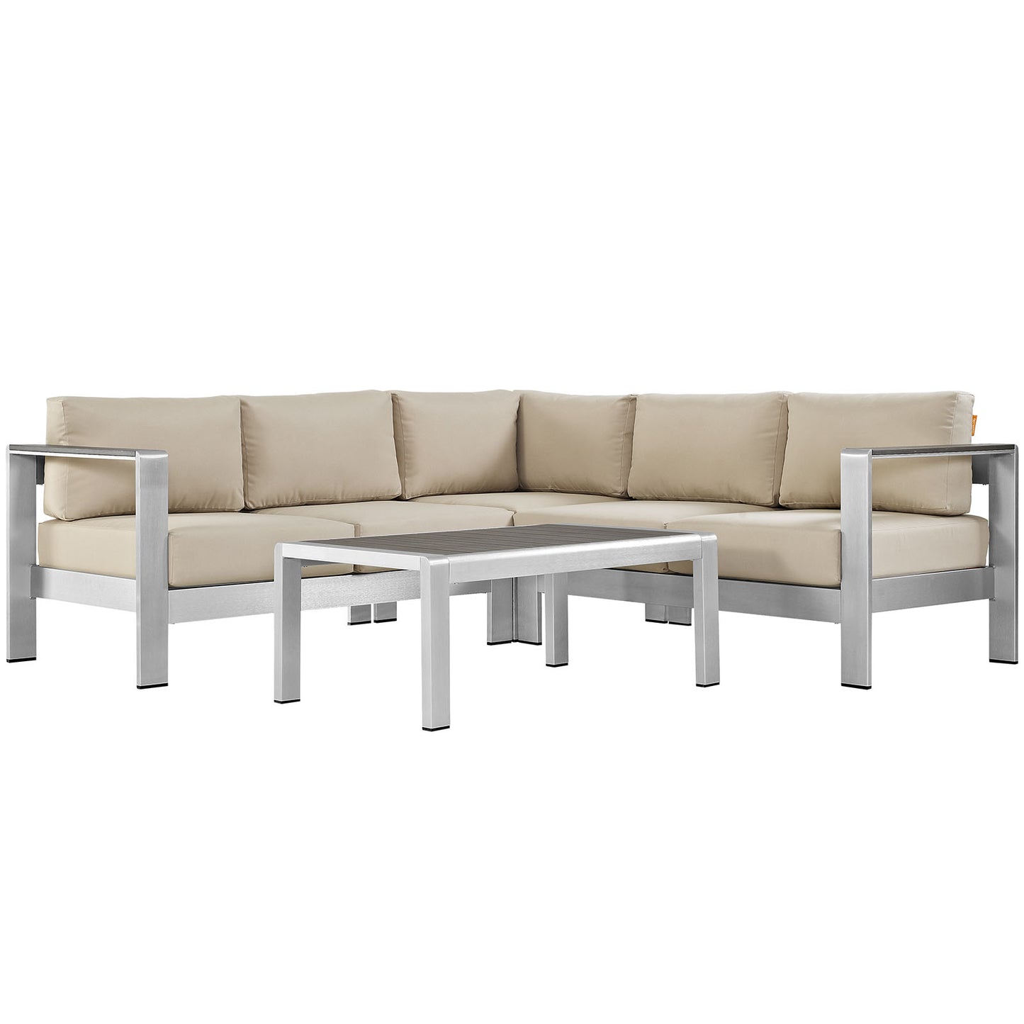 Modway EEI-2559 Shore 4 Piece Outdoor Patio Aluminum Sectional Sofa Set - EEI-2559 | Outdoor Sofas, Loveseats & Sectionals | Modishstore - 4