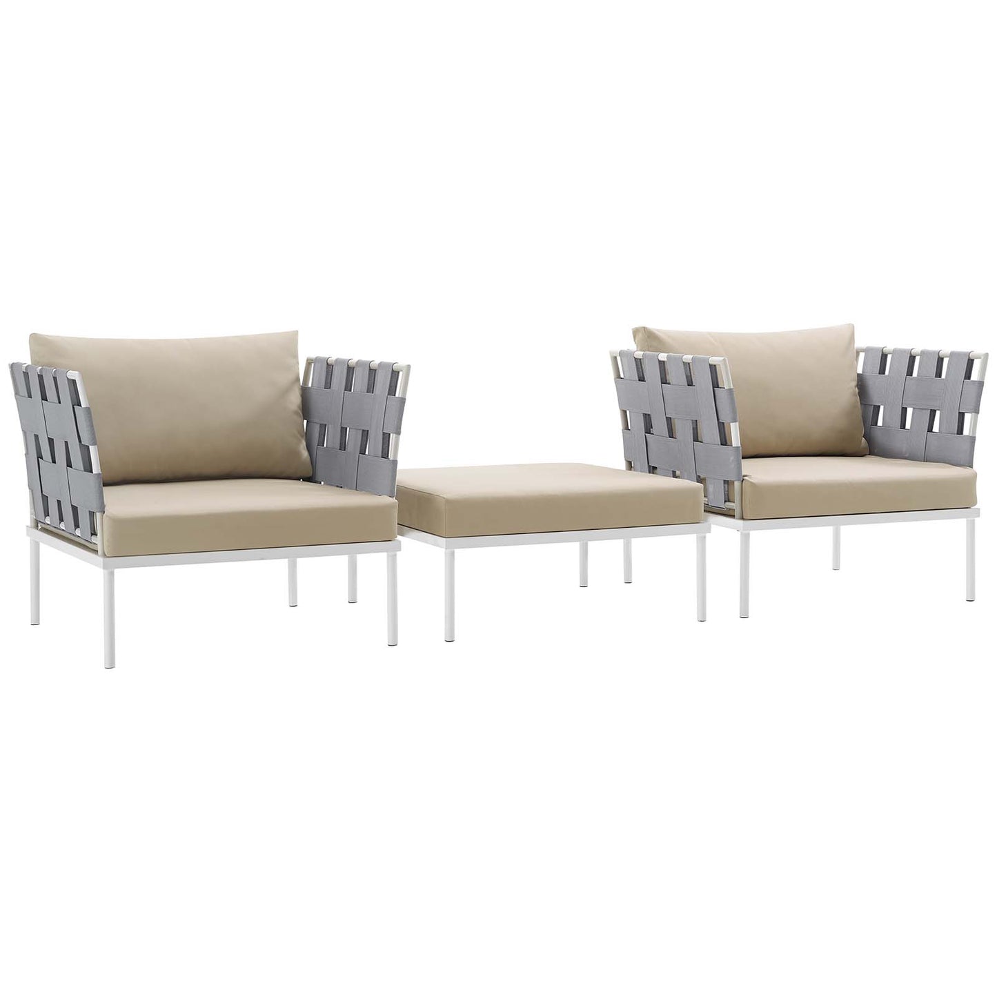 Modway Harmony 3 Piece Outdoor Patio Aluminum Set - EEI-2618 | Outdoor Chairs | Modishstore - 4