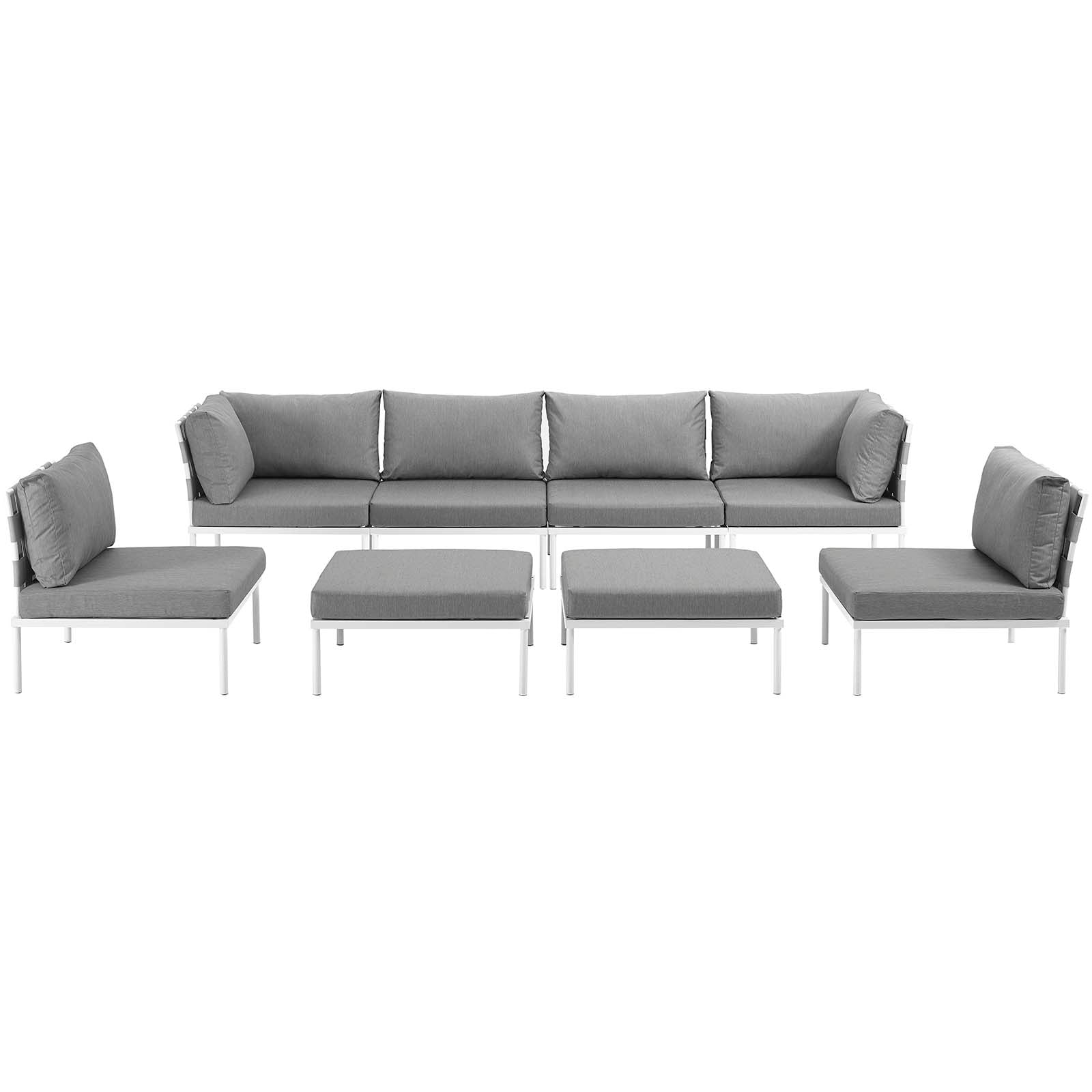 Modway Harmony 8 Piece Outdoor Patio Aluminum Sectional Sofa Set-EEI-2624 | Outdoor Sofas, Loveseats & Sectionals | Modishstore-12