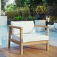 Modway Bayport Outdoor Patio Teak Armchair - Natural White | Outdoor Chairs | Modishstore