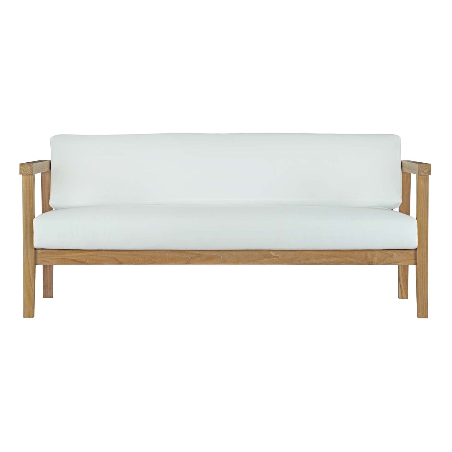 Modway Bayport Outdoor Patio Teak Sofa - Natural White - EEI-2696 | Outdoor Sofas, Loveseats & Sectionals | Modishstore - 4