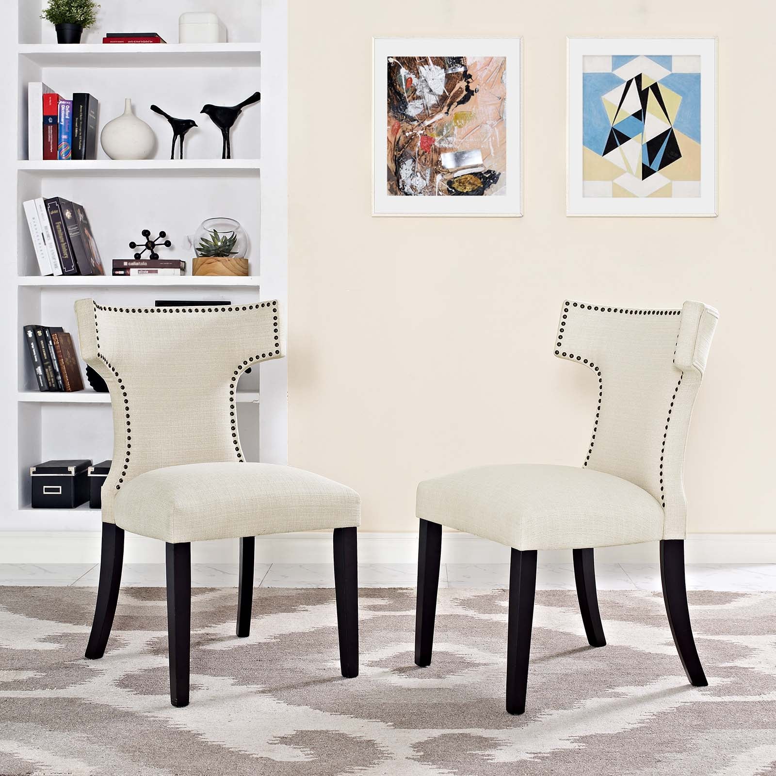 Modway Curve Dining Side Chair Fabric Set of 2 | Dining Chairs | Modishstore-9