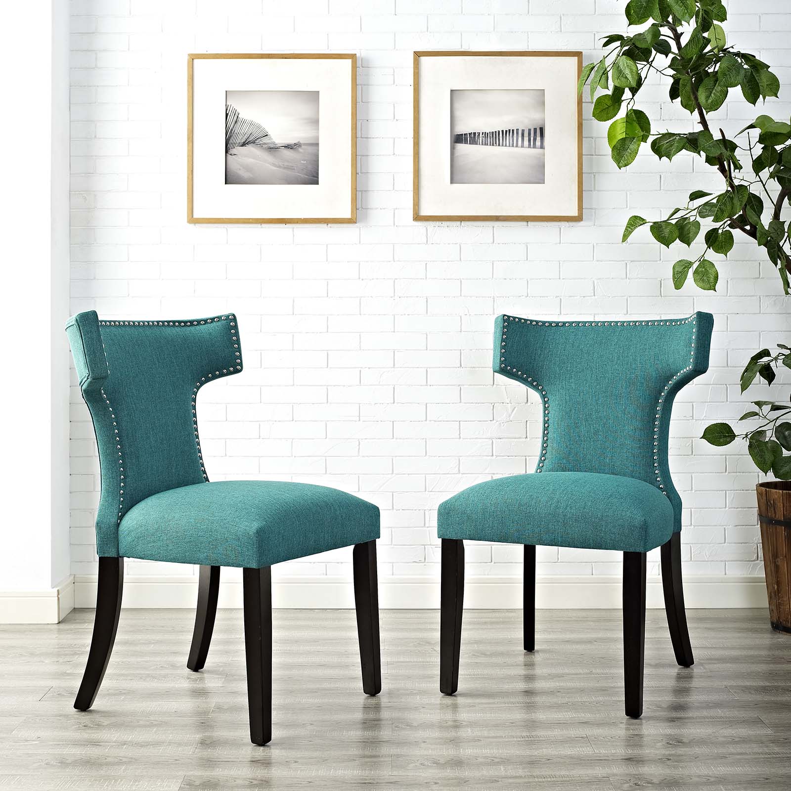 Modway Curve Dining Side Chair Fabric Set of 2 | Dining Chairs | Modishstore-10