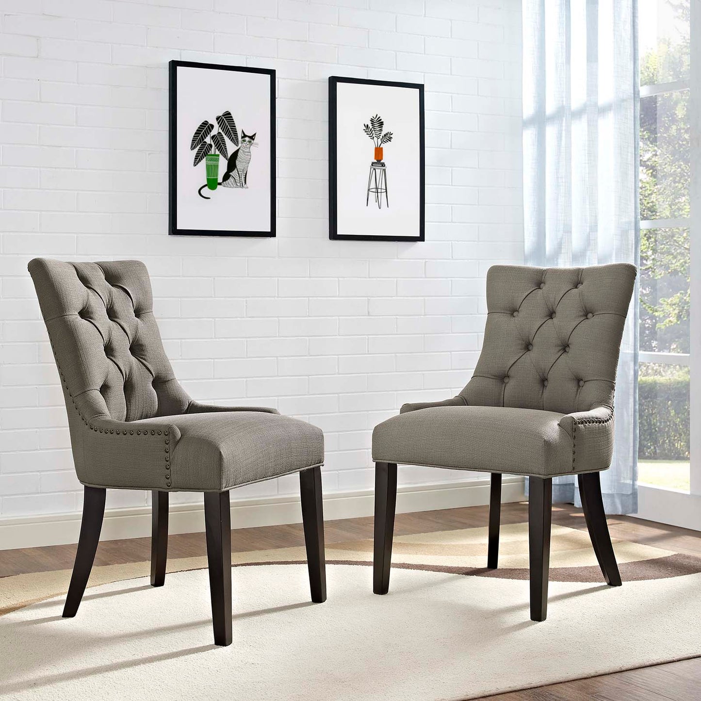 Modway Regent Set of 2 Fabric Dining Side Chair | Dining Chairs | Modishstore-17