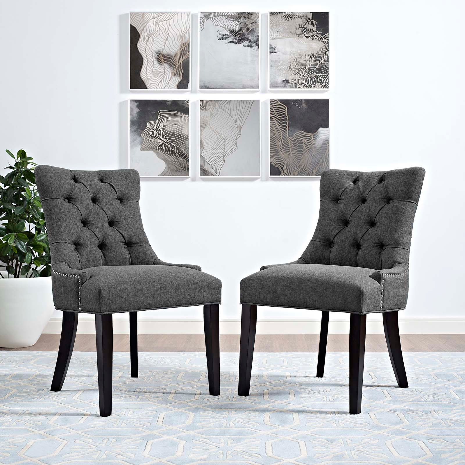 Modway Regent Set of 2 Fabric Dining Side Chair | Dining Chairs | Modishstore-42