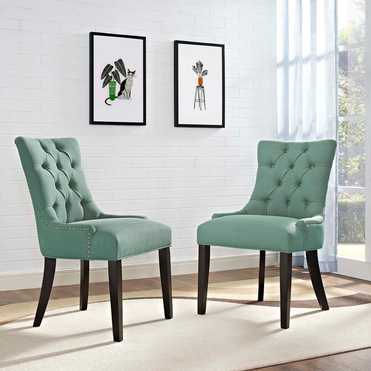 Modway Regent Set of 2 Fabric Dining Side Chair | Dining Chairs | Modishstore-47