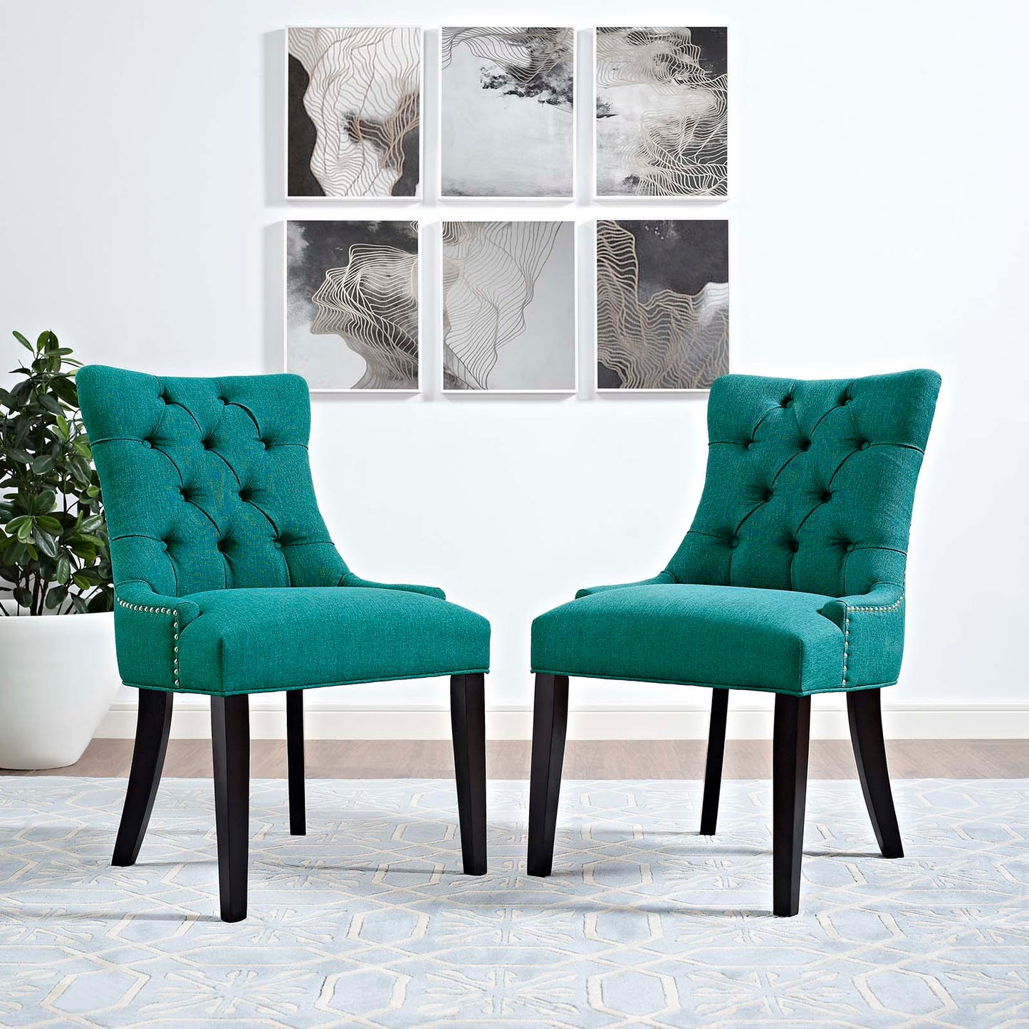 Modway Regent Set of 2 Fabric Dining Side Chair | Dining Chairs | Modishstore-7