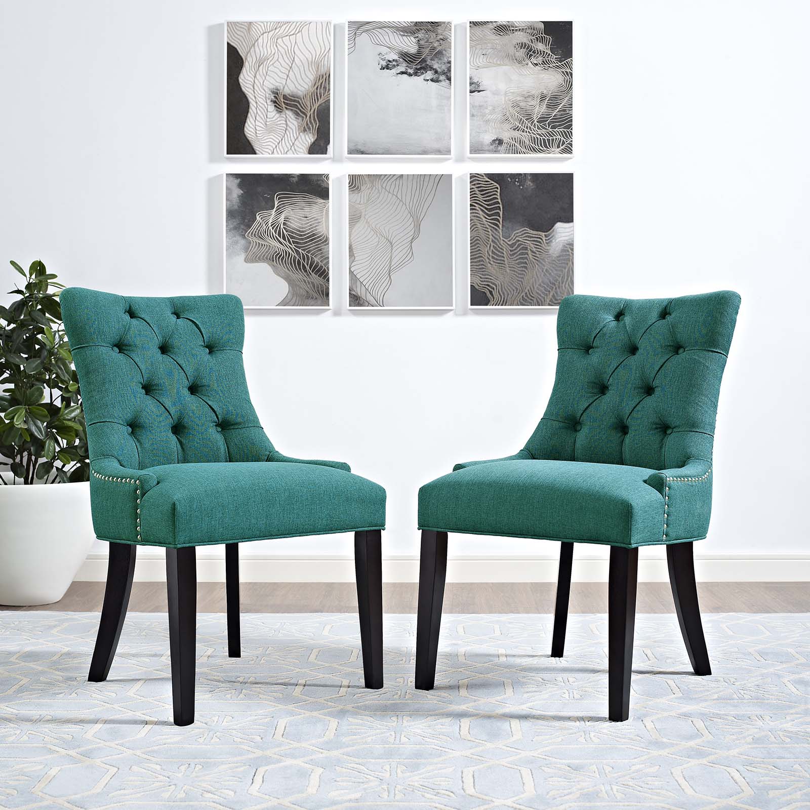 Modway Regent Set of 2 Fabric Dining Side Chair | Dining Chairs | Modishstore-7