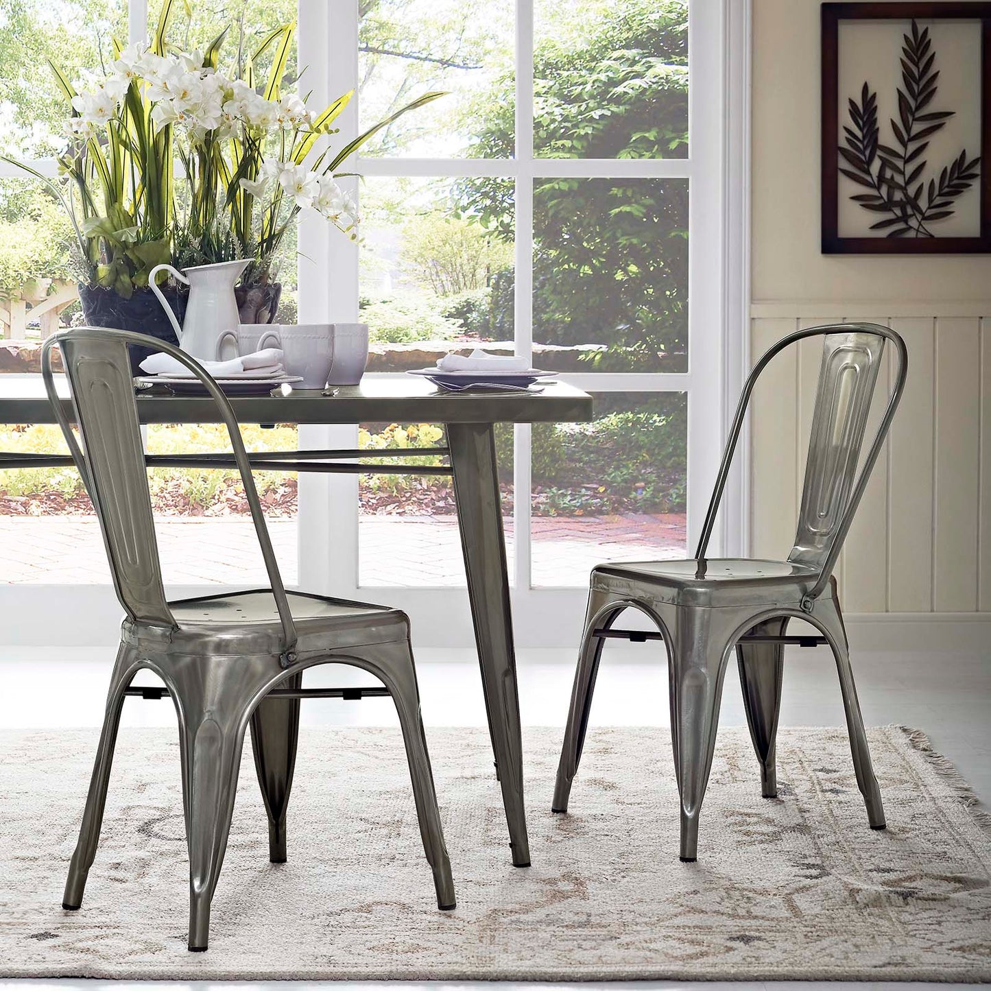 Modway Promenade Set of 2 Dining Side Chair - Gunmetal - EEI-2749 | Dining Chairs | Modishstore - 6
