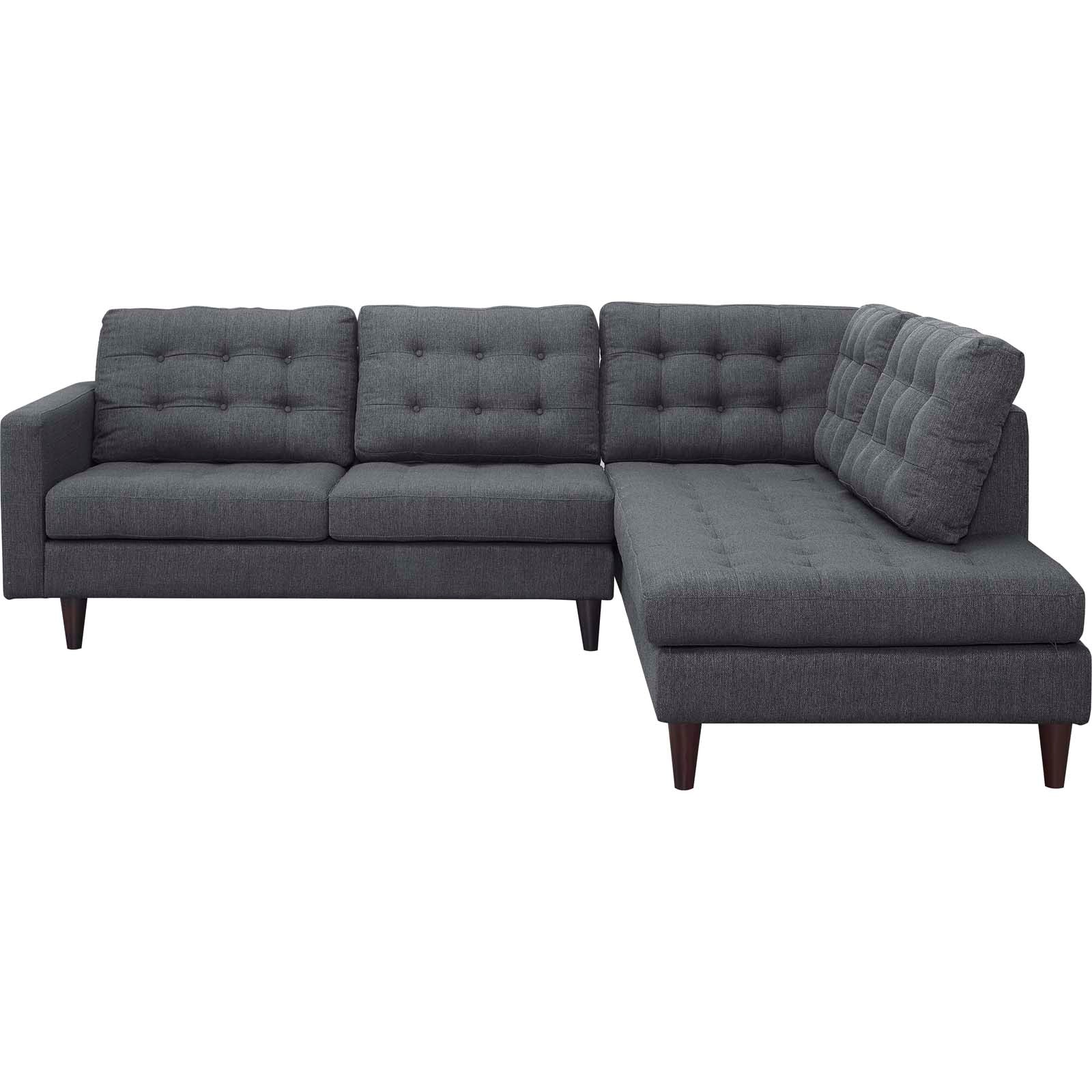Modway Empress 2 Piece Upholstered Fabric Right Facing Bumper Sectional | Sofas | Modishstore-7