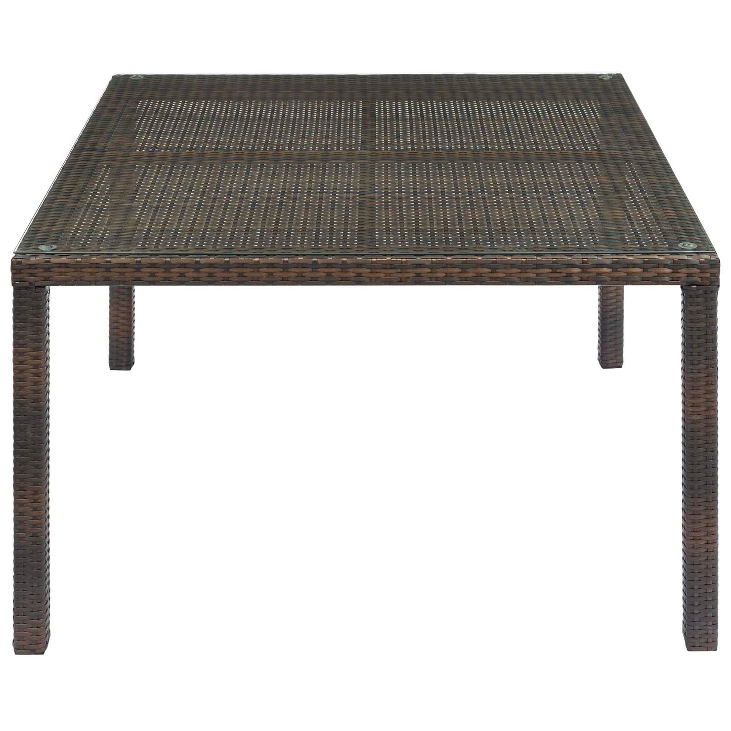 Modway Conduit 47" Outdoor Patio Wicker Rattan Dining Table Brown - EEI-2805 | Dining Tables | Modishstore - 2
