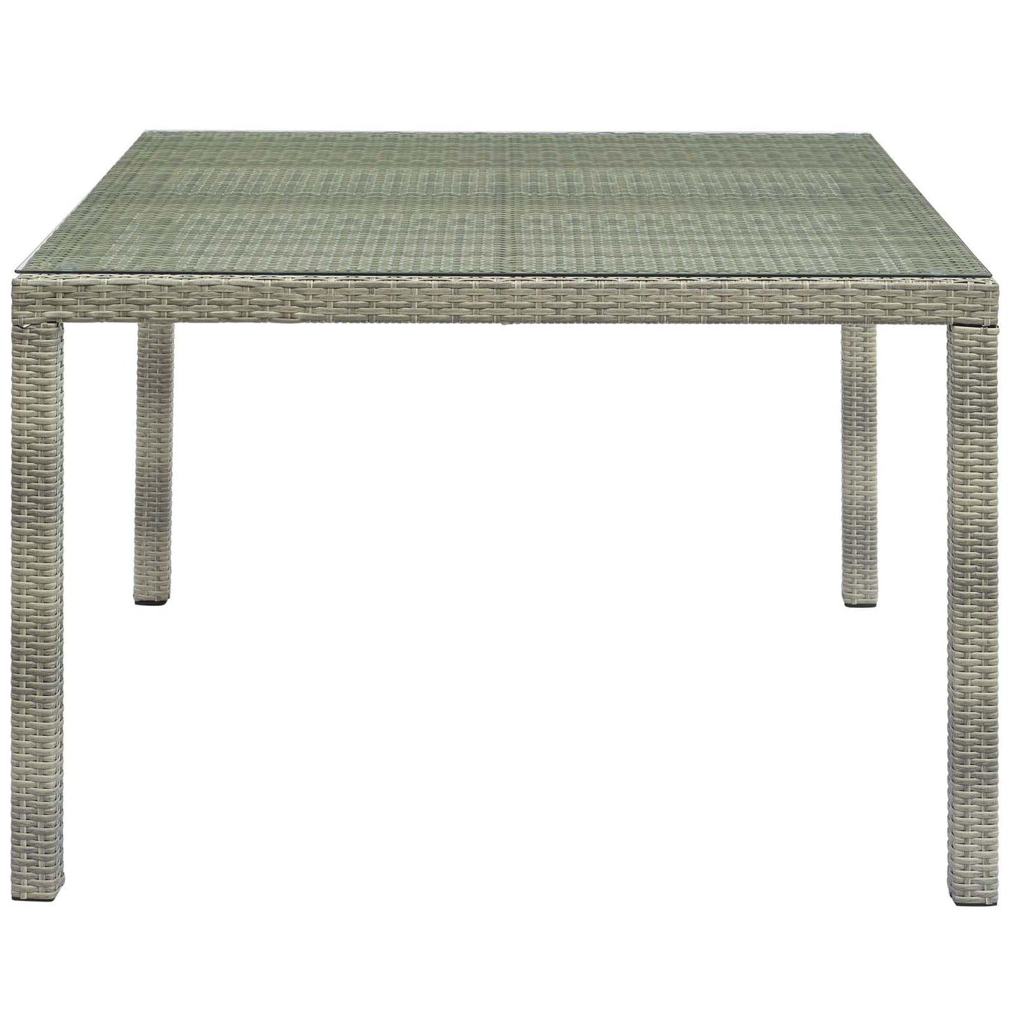 Modway Conduit 47" Square Outdoor Patio Wicker Rattan Table Light Gray - EEI-2806 | Dining Tables | Modishstore - 3