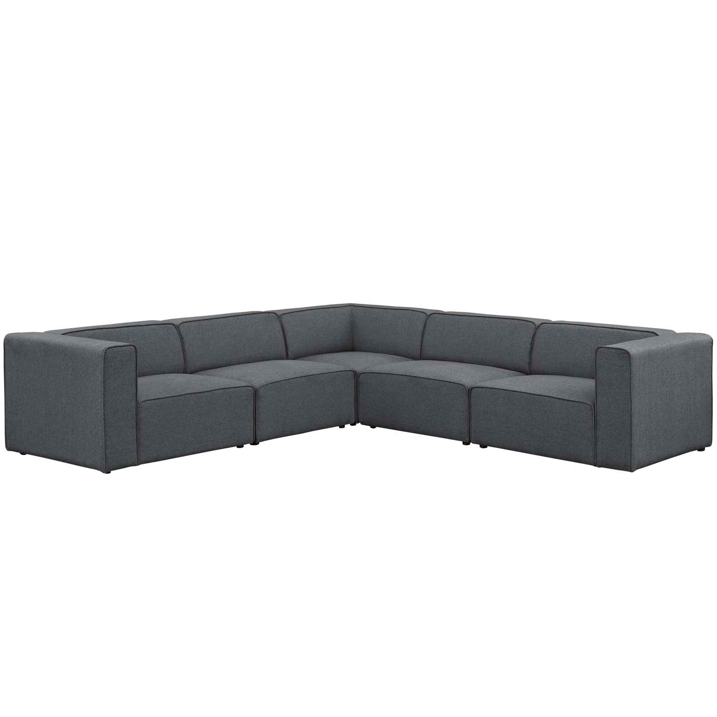 Modway Mingle 5 Piece Upholstered Fabric Sectional Sofa Set-EEI-2835 | Sofas | Modishstore-8