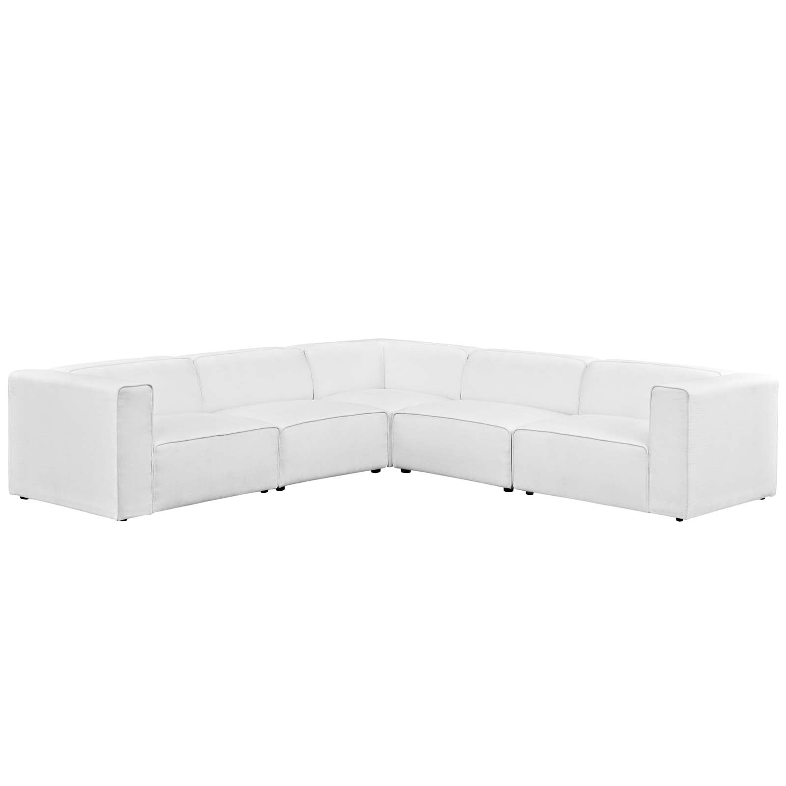 Modway Mingle 5 Piece Upholstered Fabric Sectional Sofa Set-EEI-2835 | Sofas | Modishstore-13