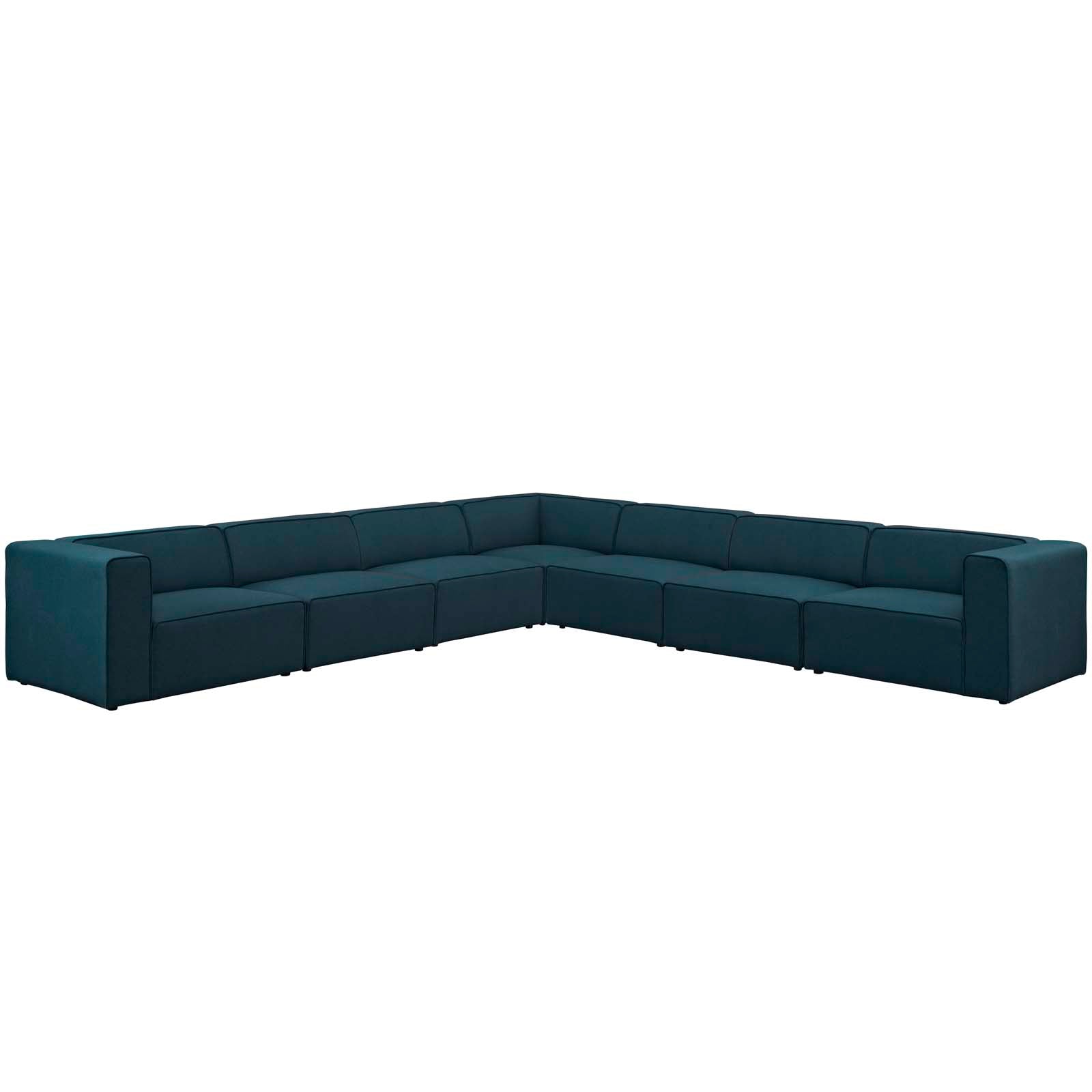 Modway Mingle 7 Piece Upholstered Fabric Sectional Sofa Set | Sofas | Modishstore-2
