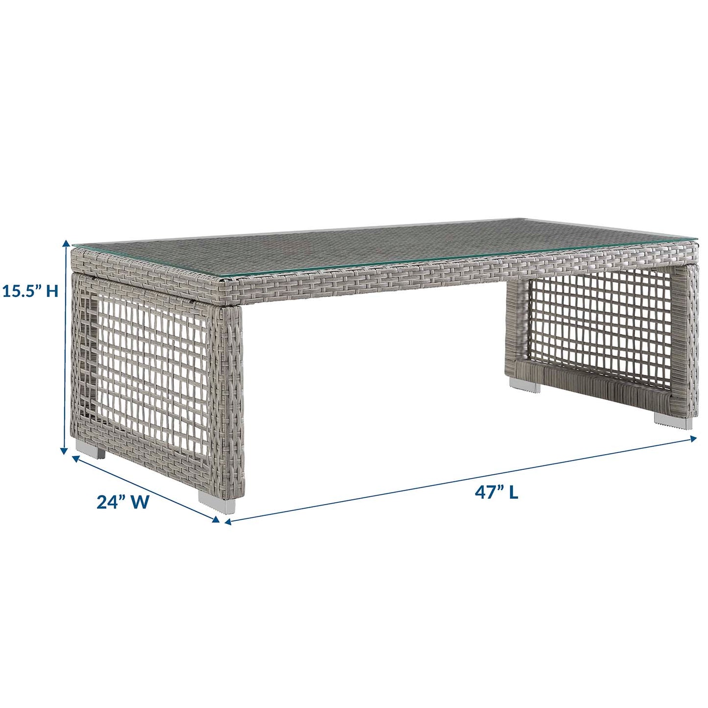 Modway Aura Rattan Outdoor Patio Coffee Table - EEI-2919 | Outdoor Tables | Modishstore - 6