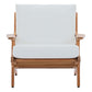 Modway Saratoga Outdoor Patio Teak Armchair Natural White | Armchairs | Modishstore-5