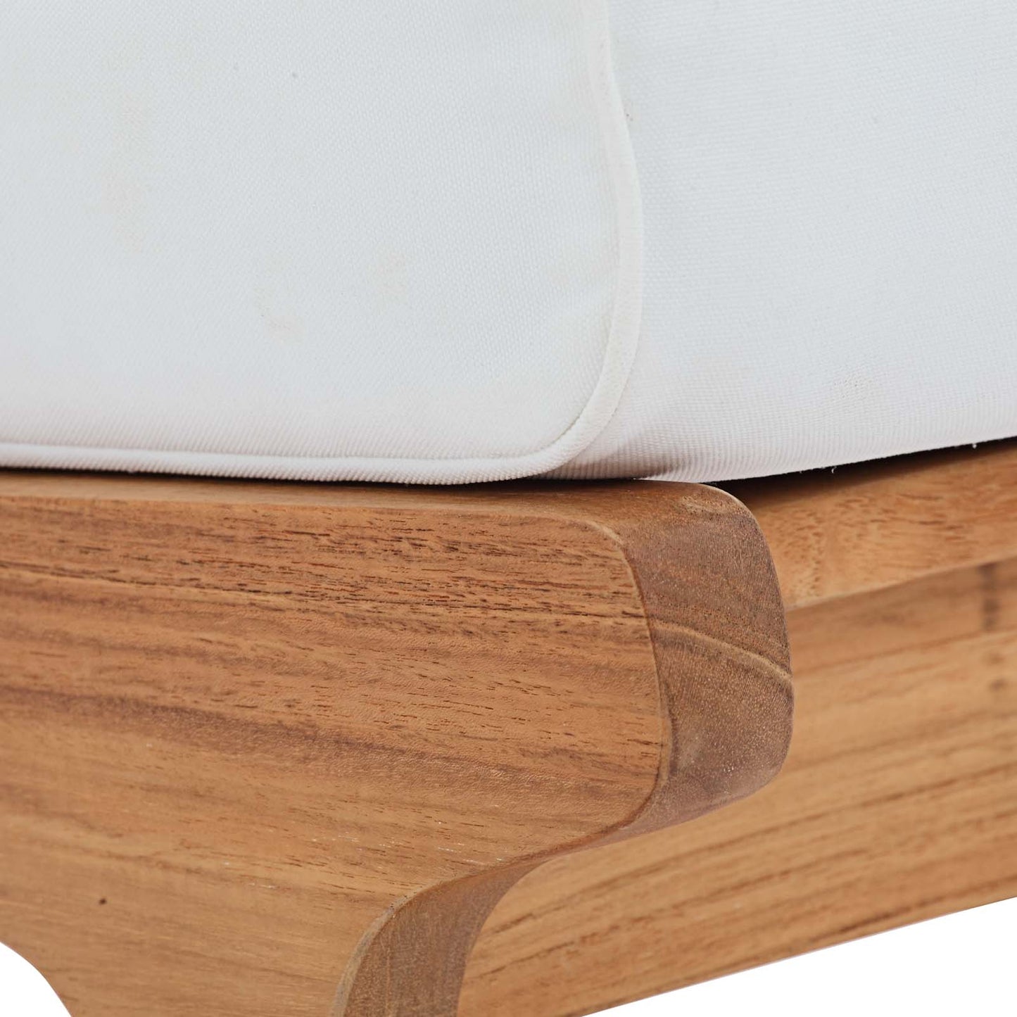 Modway Saratoga Outdoor Patio Teak Ottoman Natural White - EEI-2936 | Outdoor Ottomans | Modishstore - 6