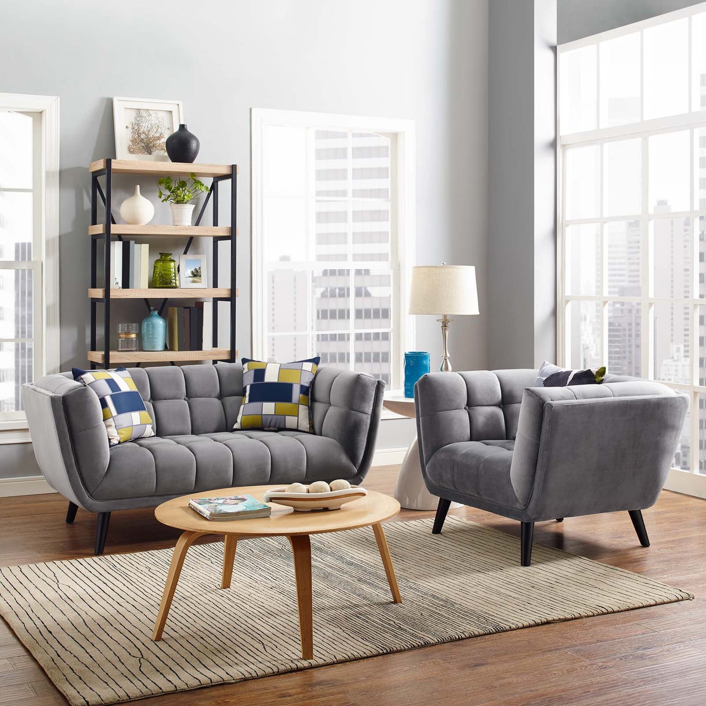 Modway Bestow 2 Piece Performance Velvet Loveseat and Armchair Set - EEI-2973 | Sofa Set | Modishstore - 15