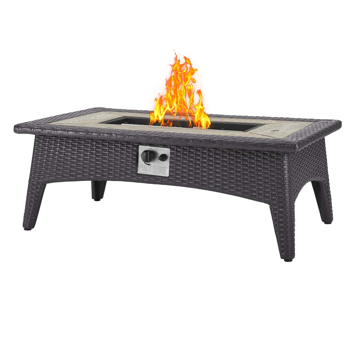 Splendor 43.5" Rectangle Outdoor Patio Fire Pit Table By Modway - EEI-2991 | FIRE PITS | Modishstore - 3