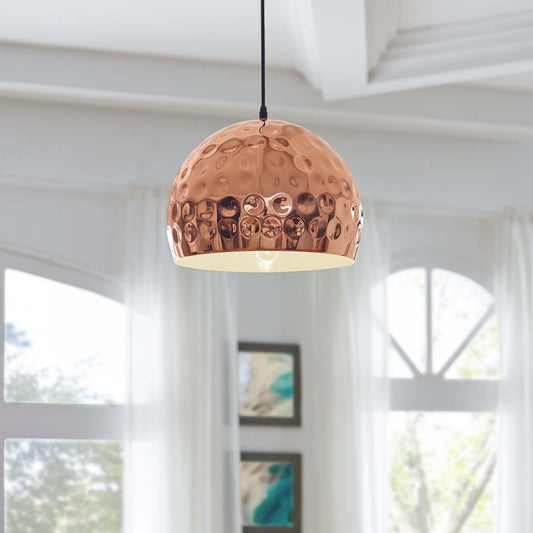 Modway Dimple 13.5" Half-Sphere Rose Gold Pendant Light | Pendant Lamps | Modishstore