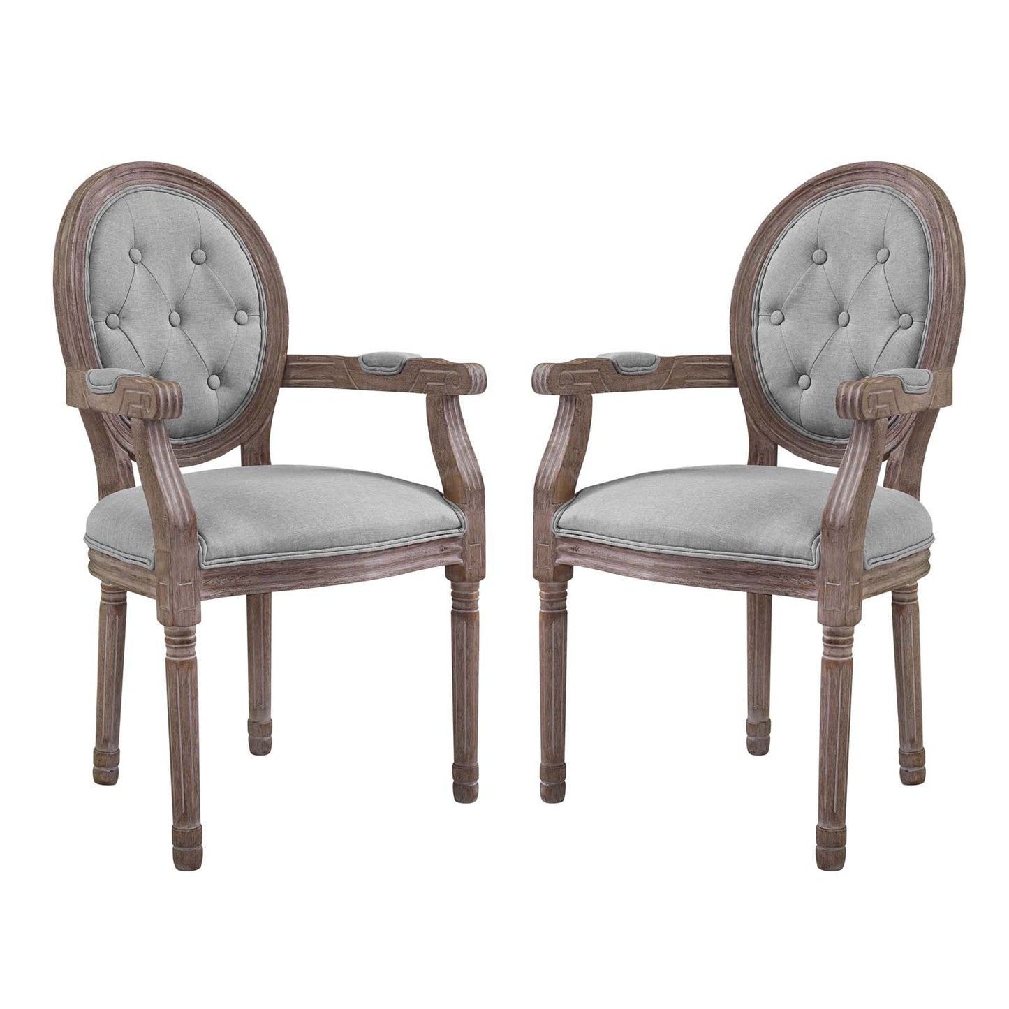 Modway Arise Vintage French Upholstered Fabric Dining Armchair Set of 2 - EEI-3106 | Dining Chairs | Modishstore - 9