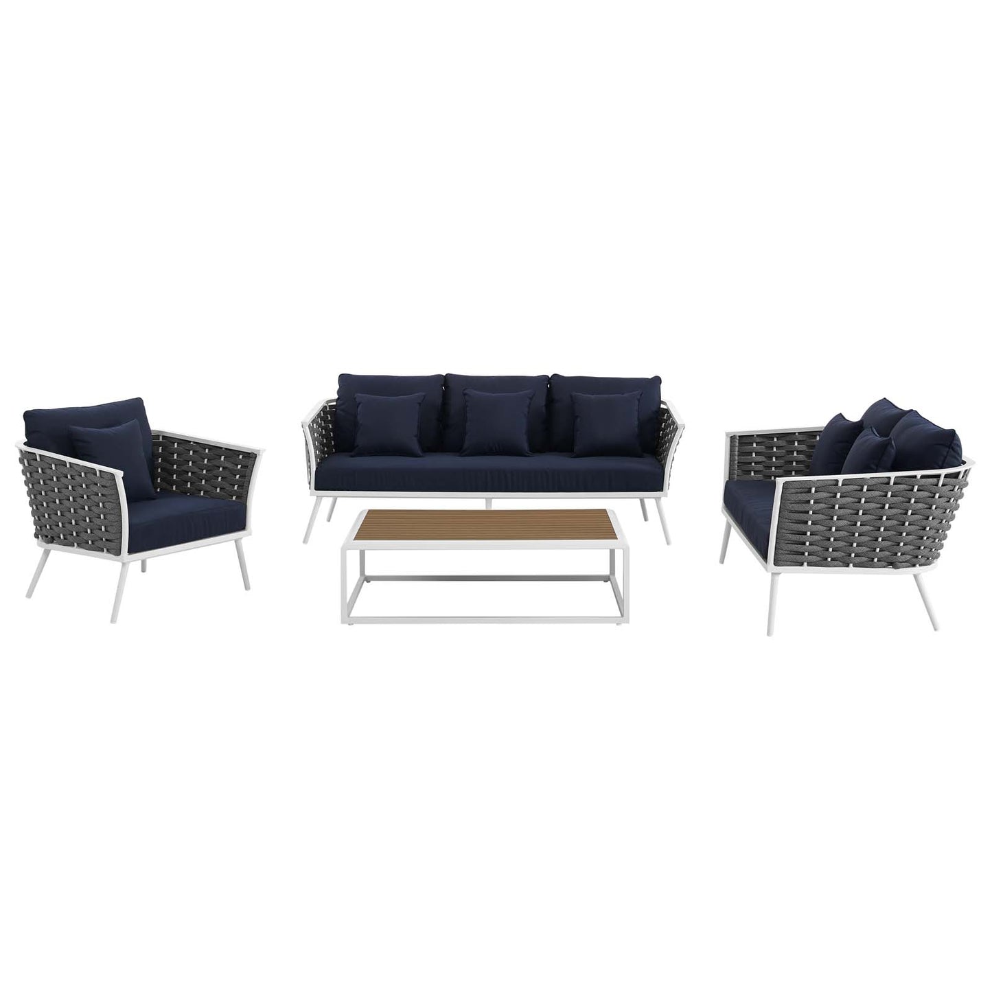 Modway Stance 4 Piece Outdoor Patio Aluminum Sectional Sofa Set-EEI-3161 - EEI-3161 | Outdoor Sofas, Loveseats & Sectionals | Modishstore - 33