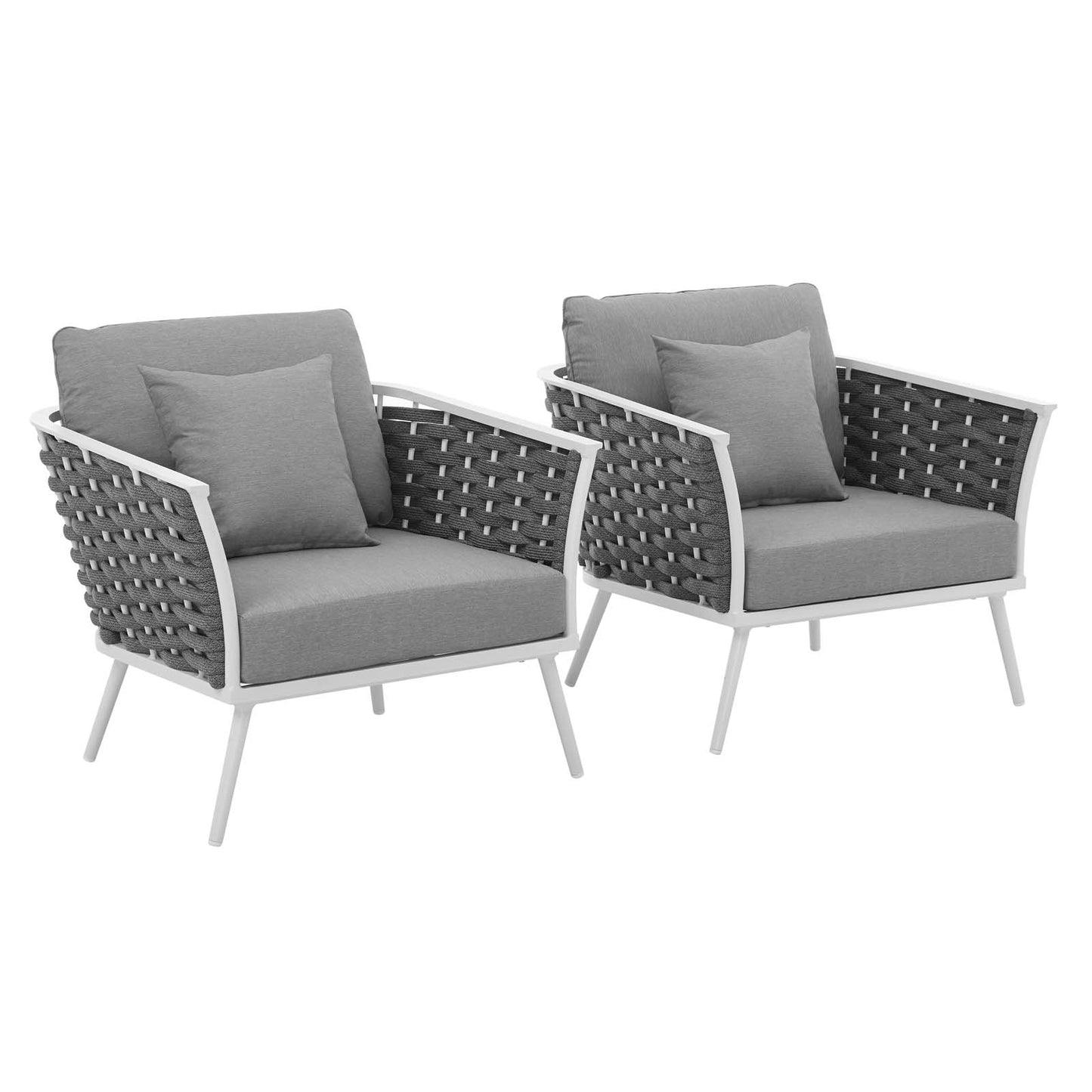 Modway Stance Armchair Outdoor Patio Aluminum Set of 2 | Armchairs | Modishstore-3