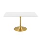 Modway Lippa 60" Rectangle Dining Table In Gold White | Dining Tables | Modishstore-4