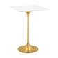 Modway Lippa 28" Square Bar Table Gold White | Bar Table | Modishstore-2