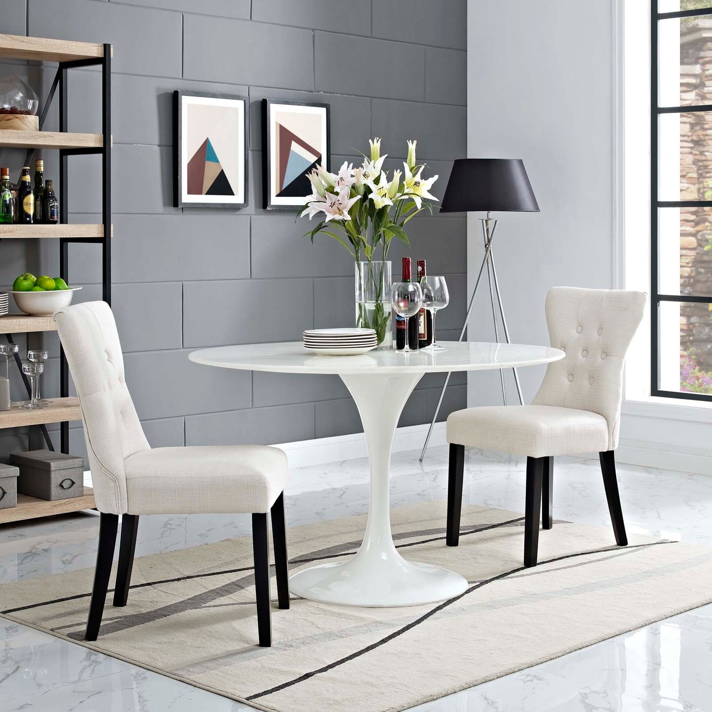 Modway Silhouette Dining Side Chairs Upholstered Fabric Set of 2 - EEI-3327 | Dining Chairs | Modishstore - 10