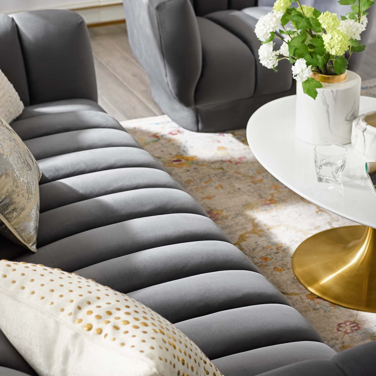 Modway Entertain Vertical Channel Tufted Performance Velvet Sofa - EEI-3351 | Sofas | Modishstore - 24
