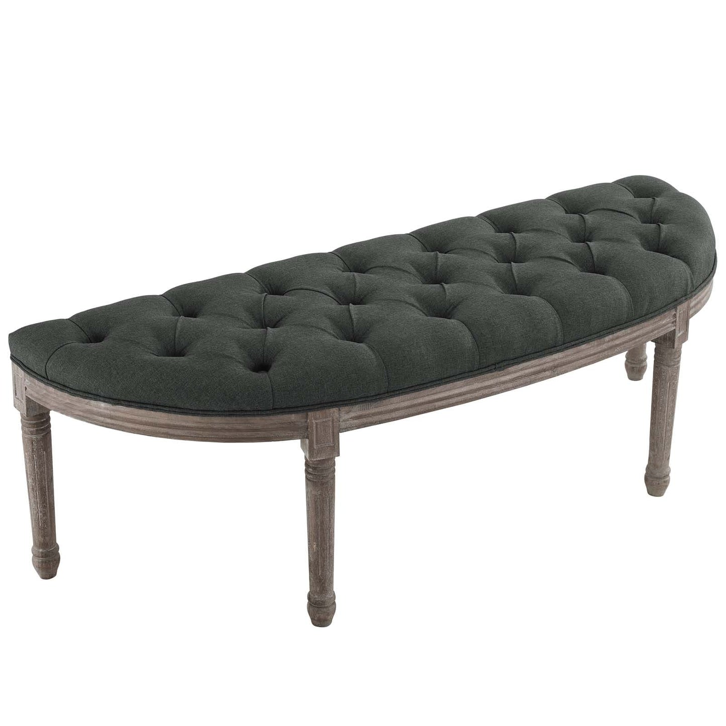 Modway Esteem Vintage French Upholstered Fabric Semi-Circle Bench | Stools & Benches | Modishstore-9
