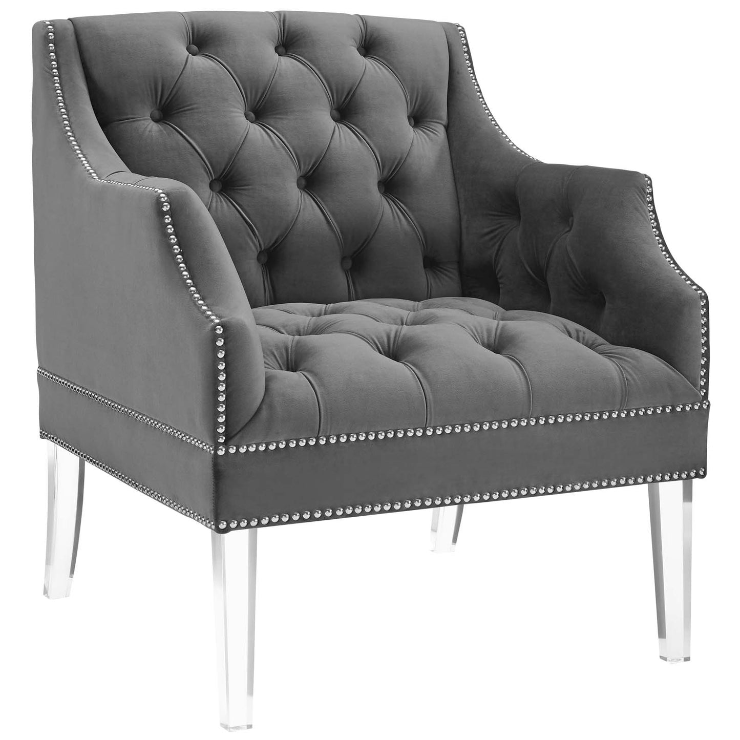 Modway Proverbial Tufted Button Accent Performance Velvet Armchair | Armchairs | Modishstore-8