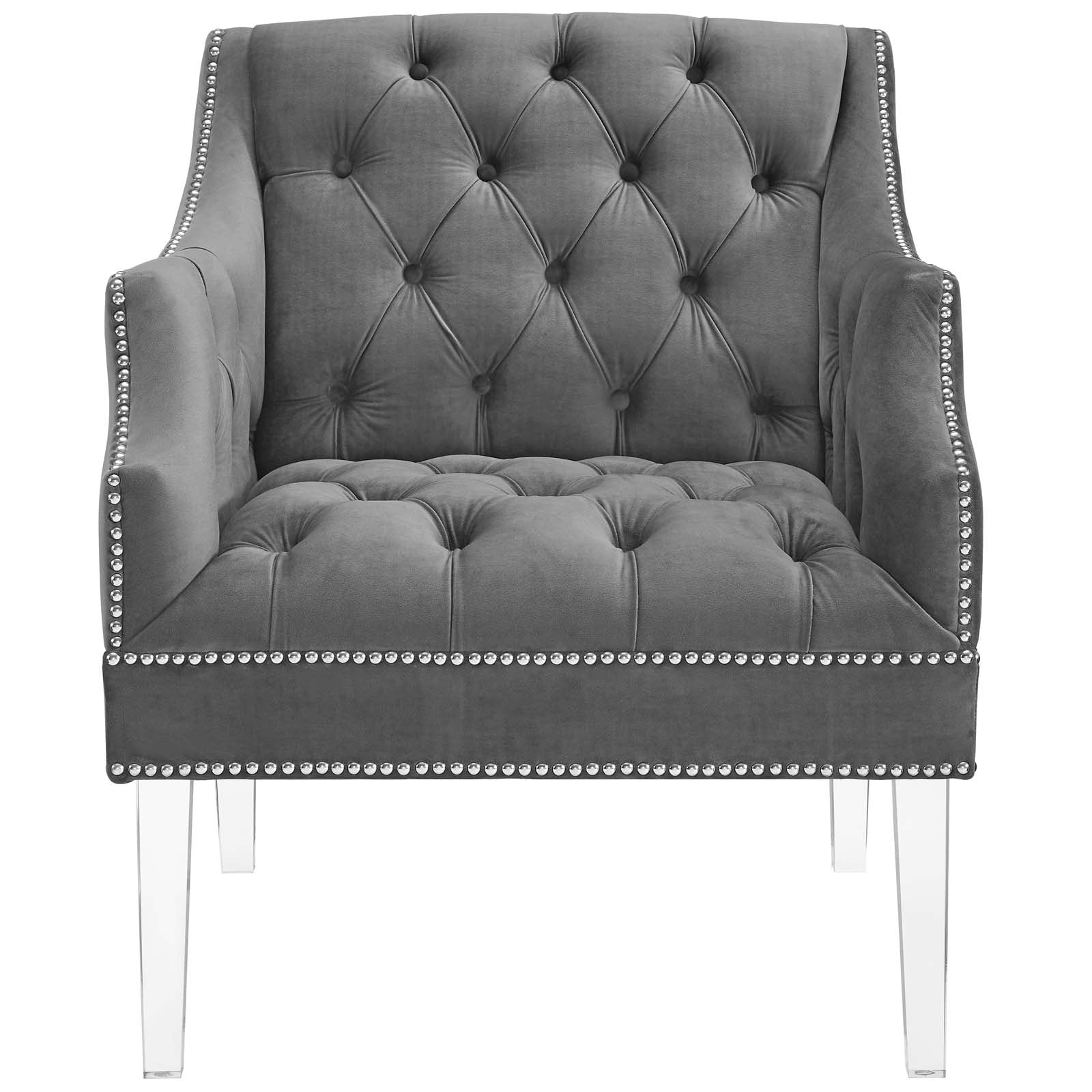 Modway Proverbial Tufted Button Accent Performance Velvet Armchair | Armchairs | Modishstore-12