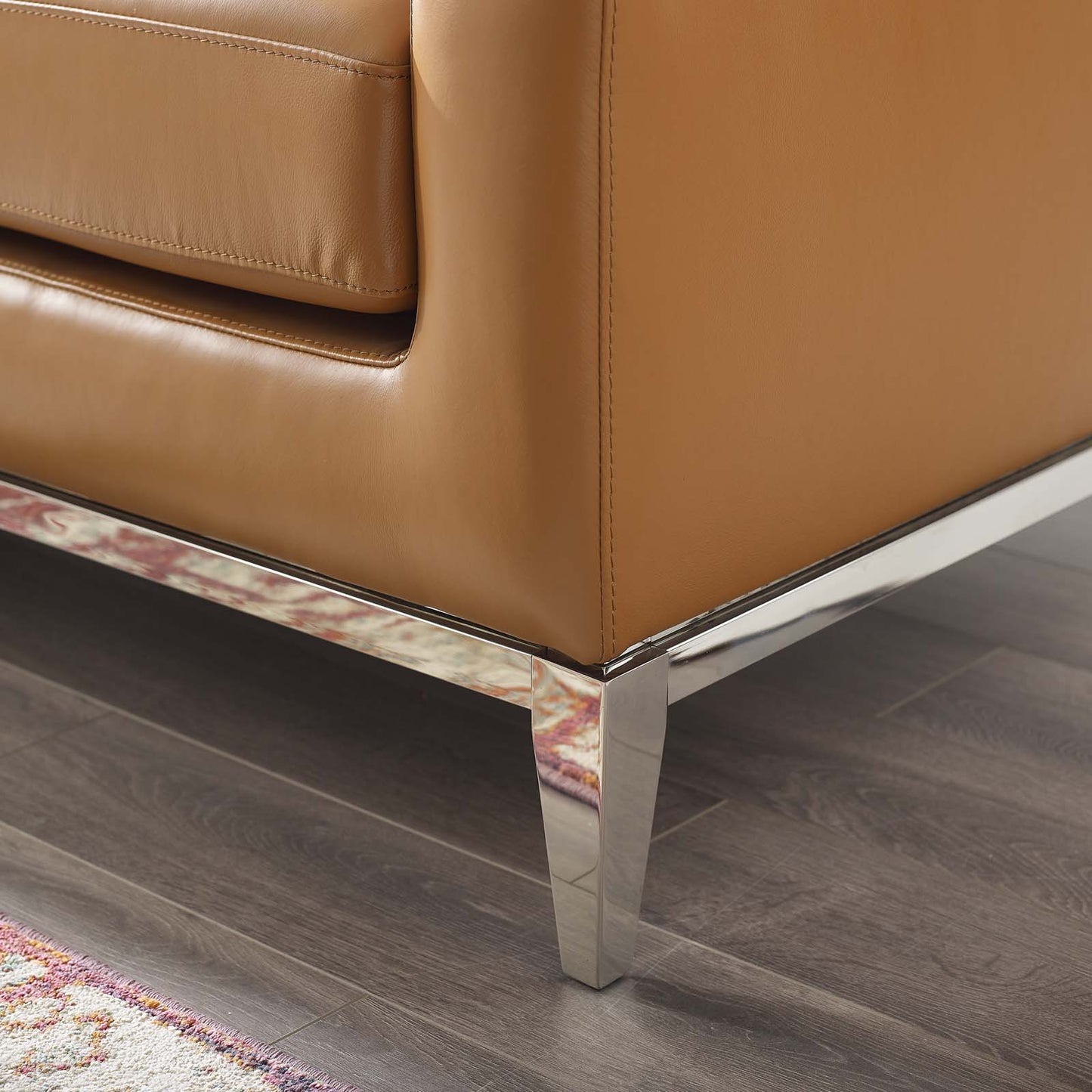 Modway Harness 64" Stainless Steel Base Leather Loveseat - EEI-3445 | Loveseats | Modishstore - 13