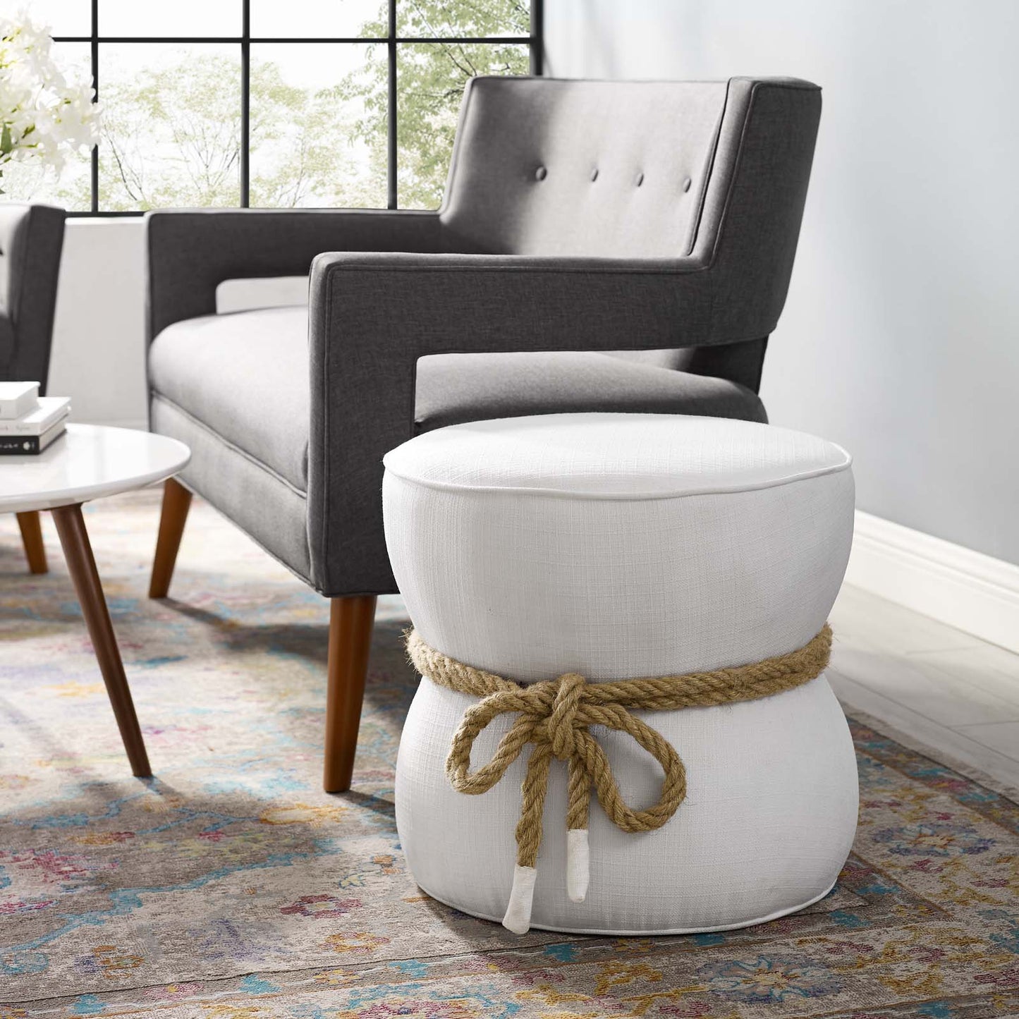 Modway Beat Nautical Rope Upholstered Fabric Ottoman - EEI-3483 | Ottomans | Modishstore - 20