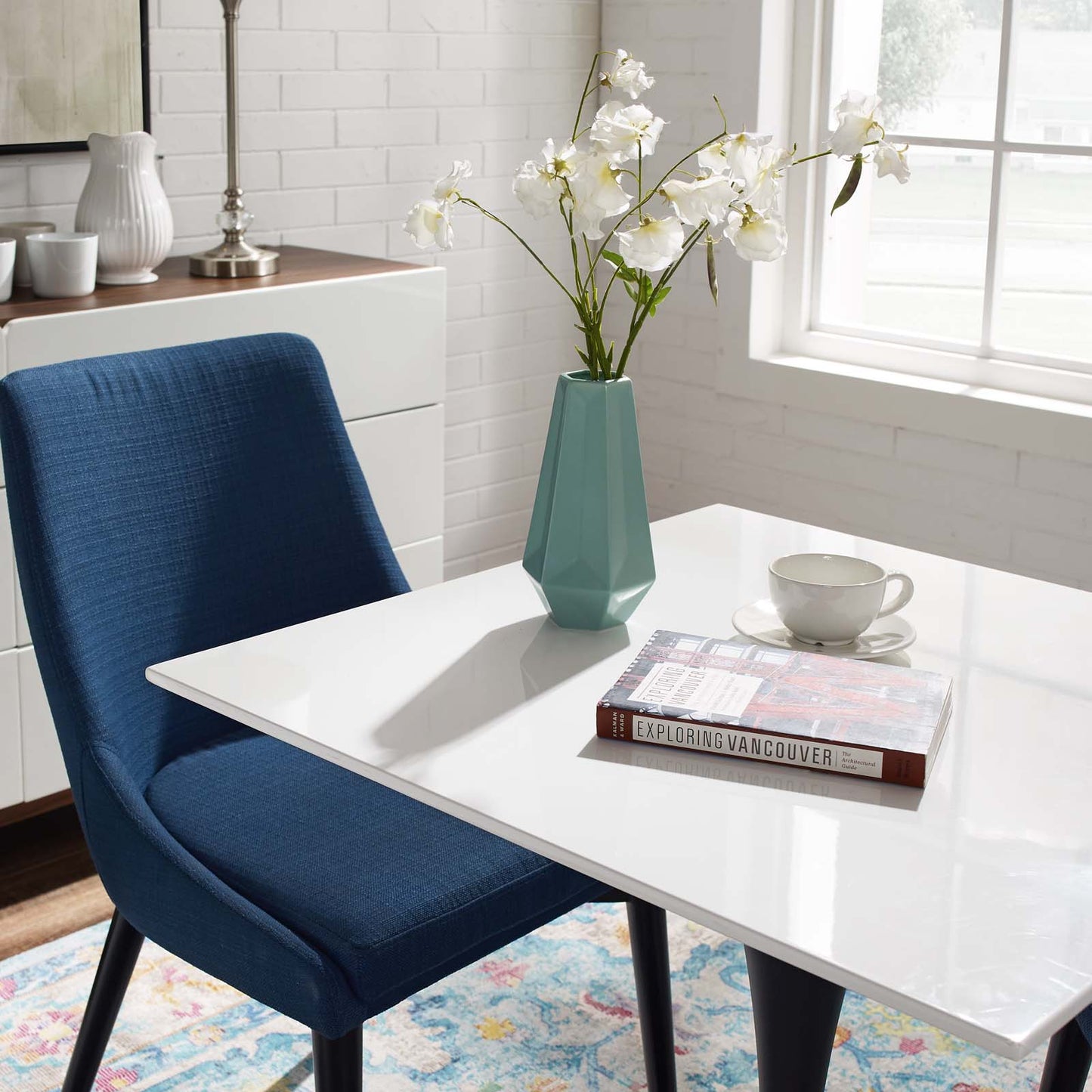 Modway Lippa 28" Square Wood Top Dining Table in White - EEI-3513 | Dining Tables | Modishstore - 4