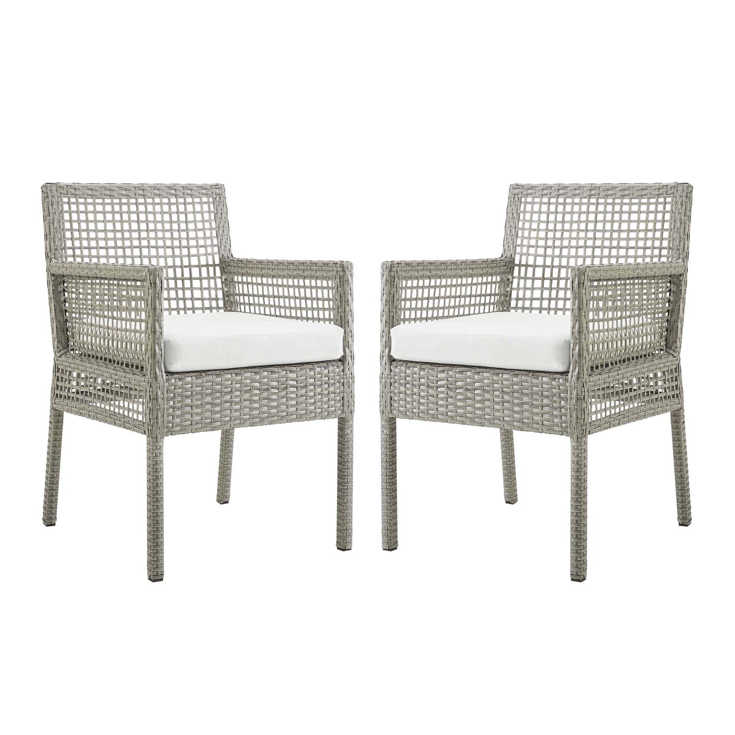 Modway Aura Dining Armchair Outdoor Patio Wicker Rattan Set of 2 | Outdoor Chairs | Modishstore-12