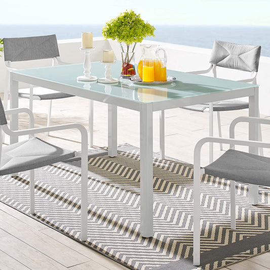Modway Raleigh 59" Outdoor Patio Aluminum Dining Table | Dining Tables | Modishstore