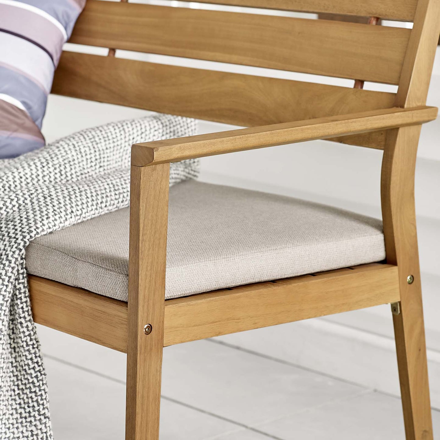 Modway Viewscape Outdoor Patio Ash Wood Loveseat - EEI-3711 | Outdoor Sofas, Loveseats & Sectionals | Modishstore - 3