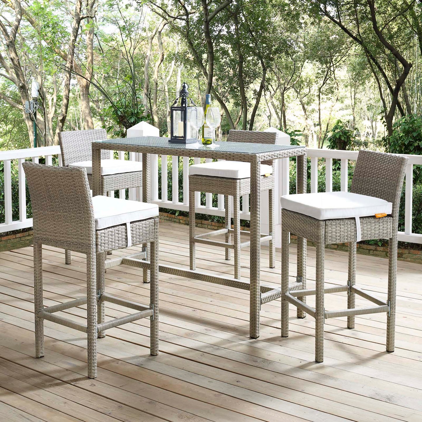 Conduit 5 Piece Outdoor Patio Wicker Rattan Set By Modway - EEI-3722 | Outdoor Sofas, Loveseats & Sectionals | Modishstore - 84