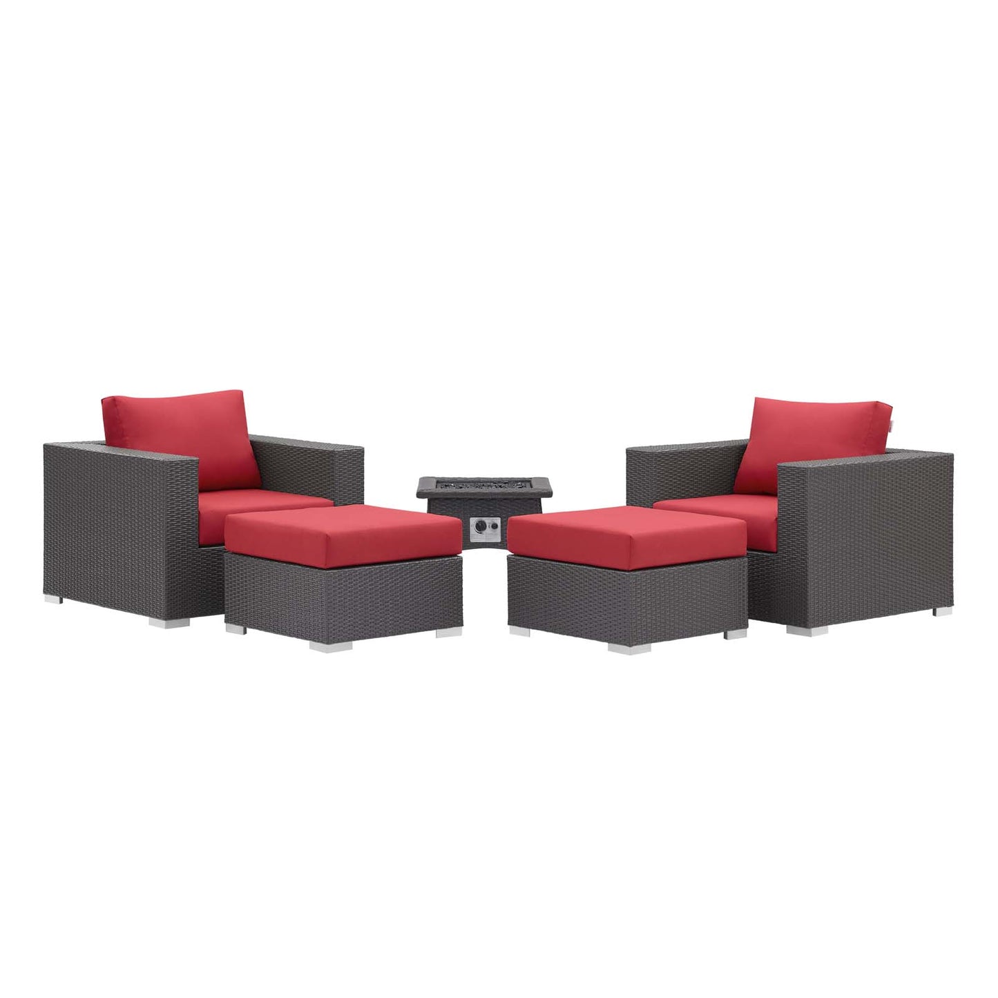 Modway Convene 5 Piece Set Outdoor Patio with Fire Pit-EEI-3726 | Outdoor Sofas, Loveseats & Sectionals | Modishstore-31