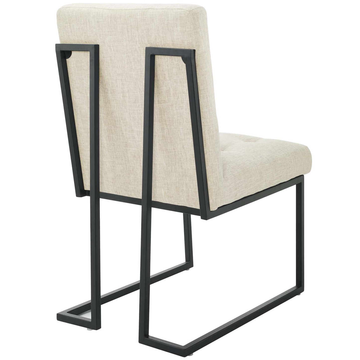 Modway Privy Black Stainless Steel Upholstered Fabric Dining Chair | Dining Chairs | Modishstore-5